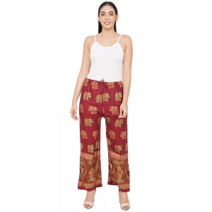 Just Arrived - Gold Elephant Print Flares