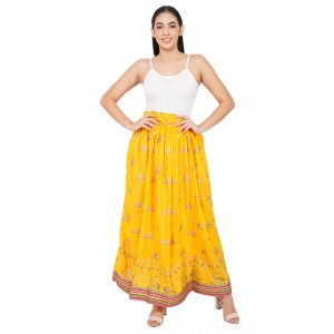 Boho Gold Print Maxi Skirt