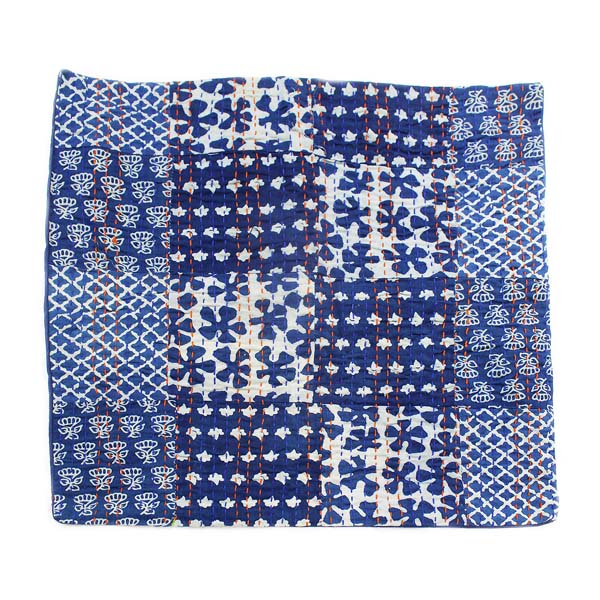 * Featured - Cushion Cover Patchwork Blue - The Indian Connection