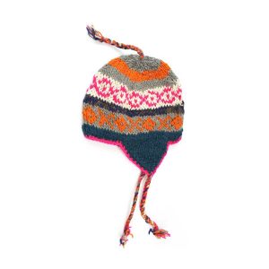 Handmade Nepalese Multi Colour Wool Hat 100% Wool  Fleece Lining