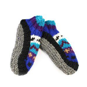 Nepalese Handmade Multi Colour 100% Wool  Slipper Socks